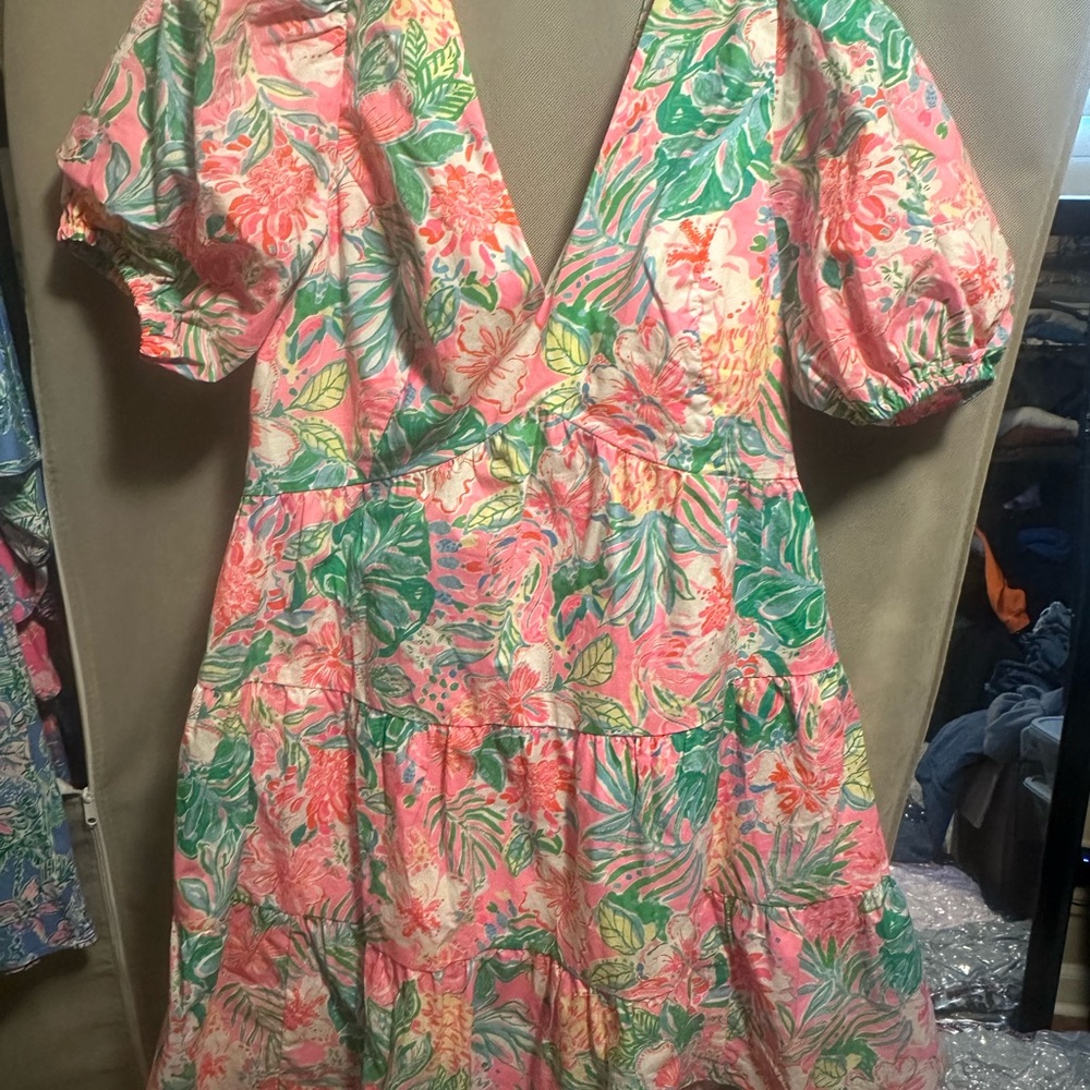 Lilly Pulitzer nalani short sleeve tie cotton dress